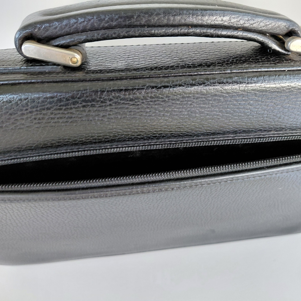 Burberry Black Leather Briefcase with Gold Accents - Picture 9 of 10